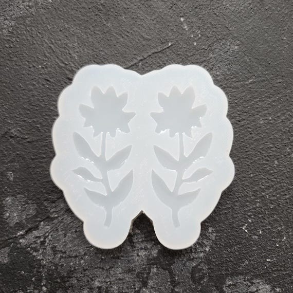 Silicone earrings mold Jewelry resin mold "Flowers" Botanic design epoxy mold