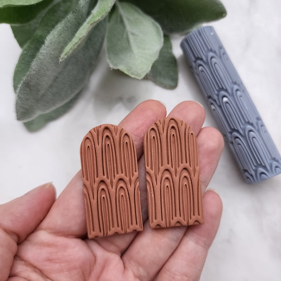 Polymer clay texture roller clay stamp 3D printed embossing tool "Geometric arch texture" Clay tool Polymer clay supplies Jewelry supplies
