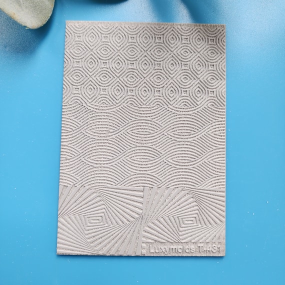 Polymer clay Texture tile Texture mat Clay stamp Polymer clay texture stencils "Geometryc" design clay texture Rubber mat T-431