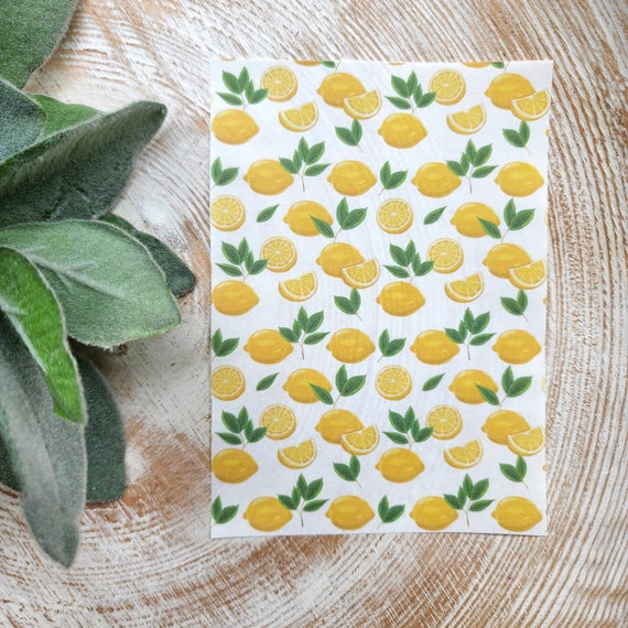 Clay transfer paper / Image transfer paper / Water soluble paper for polymer clay / Lemon transfer sheet / Transfer paper for clay