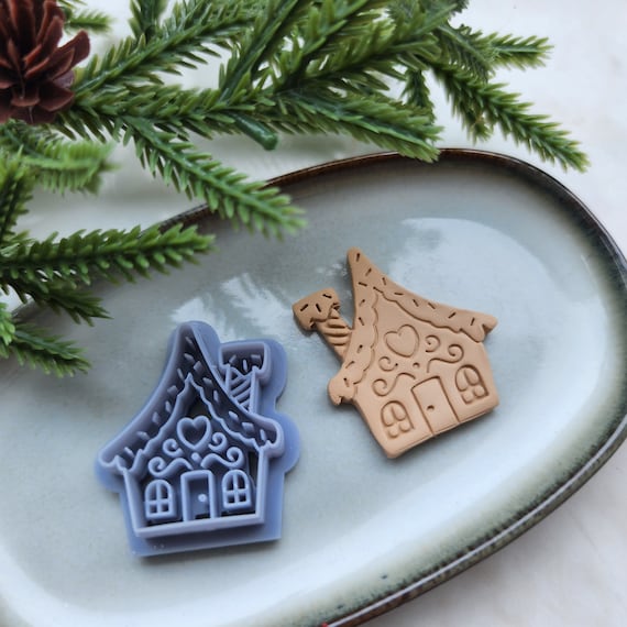Christmas Polymer Clay cutters Gnome house Earrings molds Polymer clay tool sharp cutter stamp Jewelry stud earrings cutters