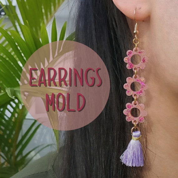 Silicone earrings mold "Flower" Jewelry Resin mould for resin and epoxy