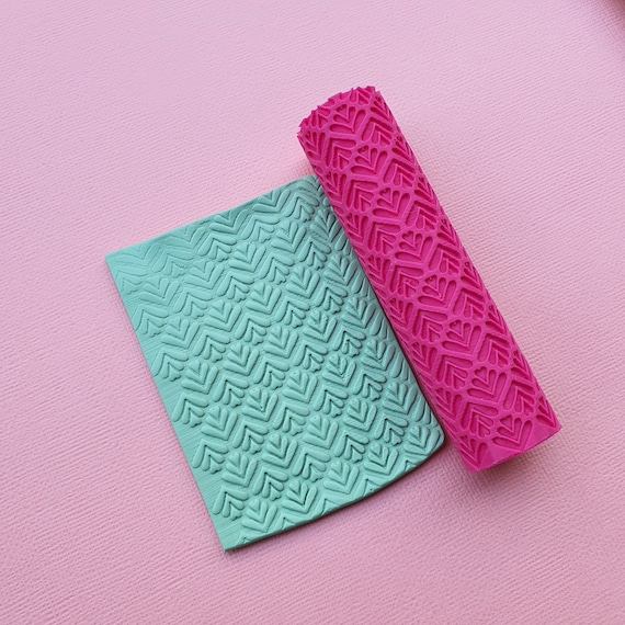 Polymer clay texture roller stamp 3D printed embossing
