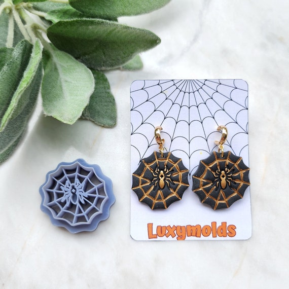 Halloween Polymer Clay cutters Stud earring clay cutters Earrings molds Polymer clay tool Spider net sharp cutter stamp