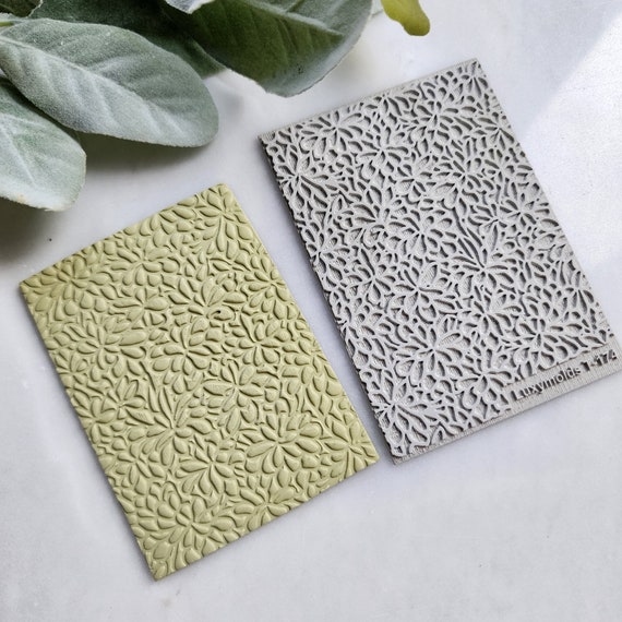Polymer clay Texture tile Texture mat Clay stamp Polymer clay texture stencils "Flowers" T-174