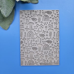 Polymer Clay Textur Fliese Textur Matte Clay Stempel Polymer Clay Textur Schablonen &quot;Rainbow&quot; T-89