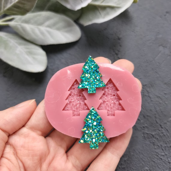 Silicone earrings mold / Silicone epoxy mold / Silicone stud earring moulds / Silicone UV resin molds /Christmas tree jewelry mold/Clay tool