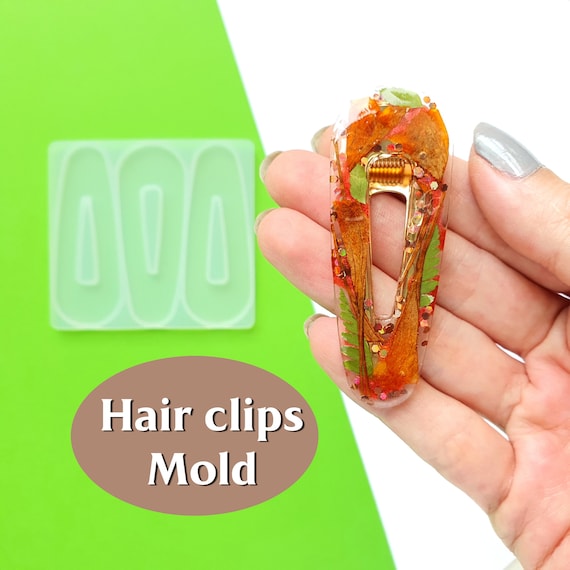 Silicone hair clip mold for resin and epoxy Jewelry resin mould