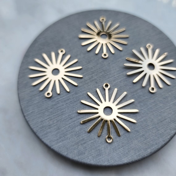 Gold plated charms Sun Earrings components Earrings findings DIY jewelry