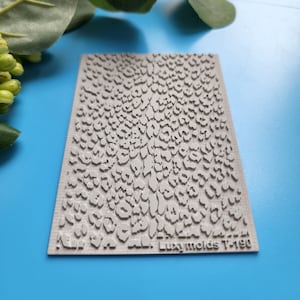 Polymer clay Texture tile Texture mat Clay stamp Polymer clay texture stencils &quot;Leopard pattern&quot; T-190