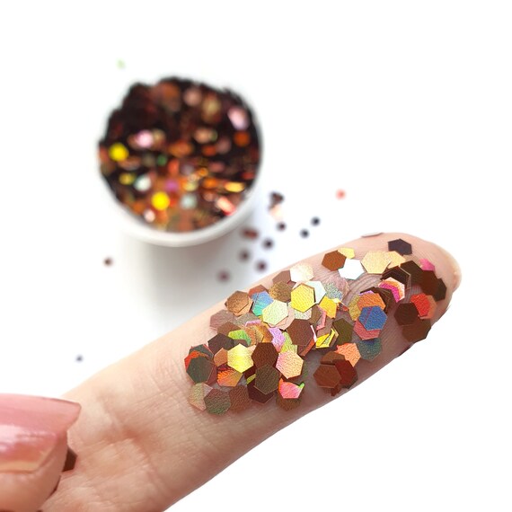 Brown Hologram Hexagon Chunky glitter for Resin Epoxy crafts