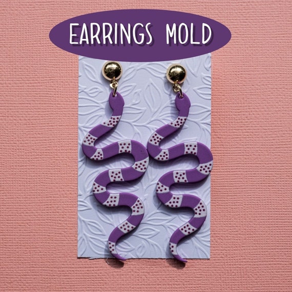 Silicone earrings mold "Snake" mould for resin and epoxy