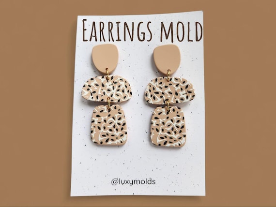 Silicone earrings mold / Silicone epoxy mold / Silicone UV resin molds / Geometry earrings silicone jewelry mold / Matte effect earring mold