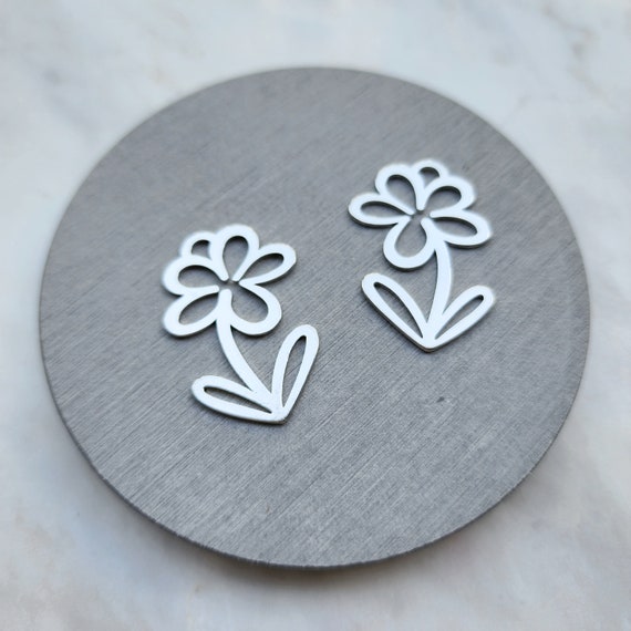 Silver charms Flower Earrings components Earrings findings DIY jewelry