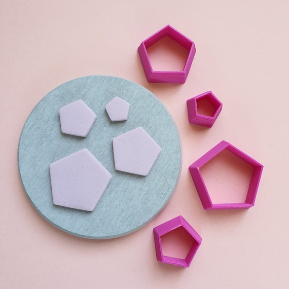 4pcs Basic Shapes Plastic Cutting Molds Polymer Clay Jewellery