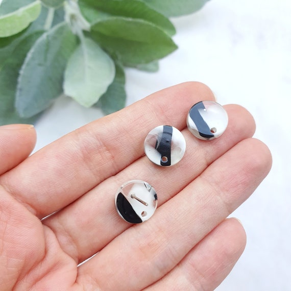 Resin Earring stud components Earrings findings DIY jewelry