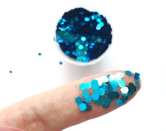 Blue Hexagon Chunky glitter for Resin Epoxy crafts