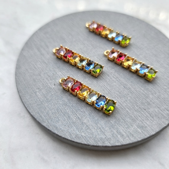 Zircon charms Gold plated Earrings components Earrings findings DIY jewelry
