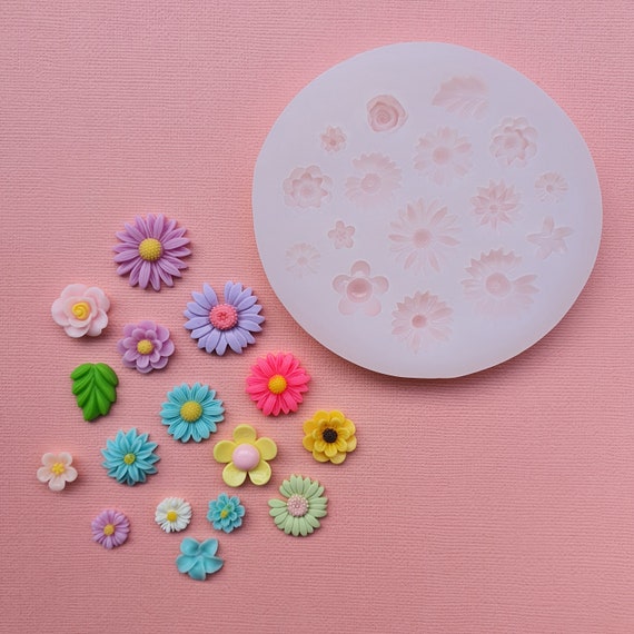 Silicone earrings mold Jewelry resin mold "Flowers" 16 flowers