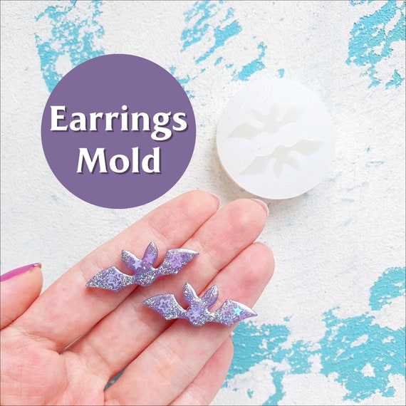 Halloween Silicone earrings mold for resin and epoxy "Bats" mould