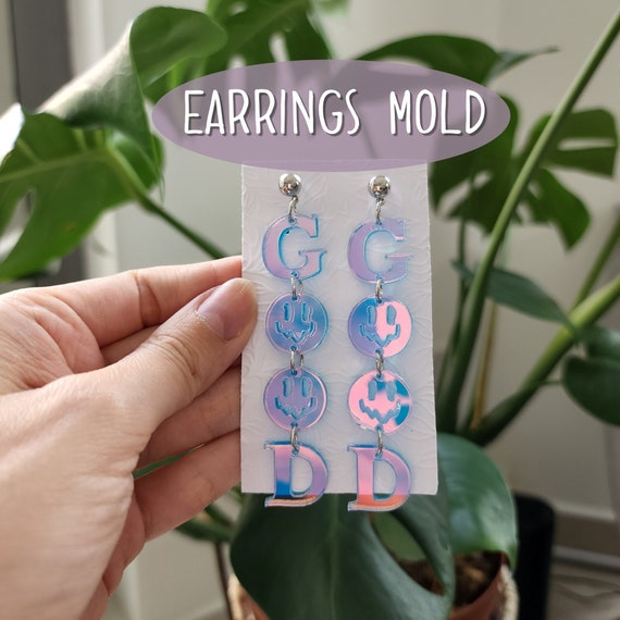 Silicone earrings mold "Good smyle" for resin and epoxy