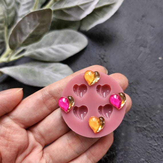 Silicone earrings mold / Silicone epoxy mold / Silicone stud earring moulds / Silicone UV resin molds / Heart jewelry mold/ Clay tool