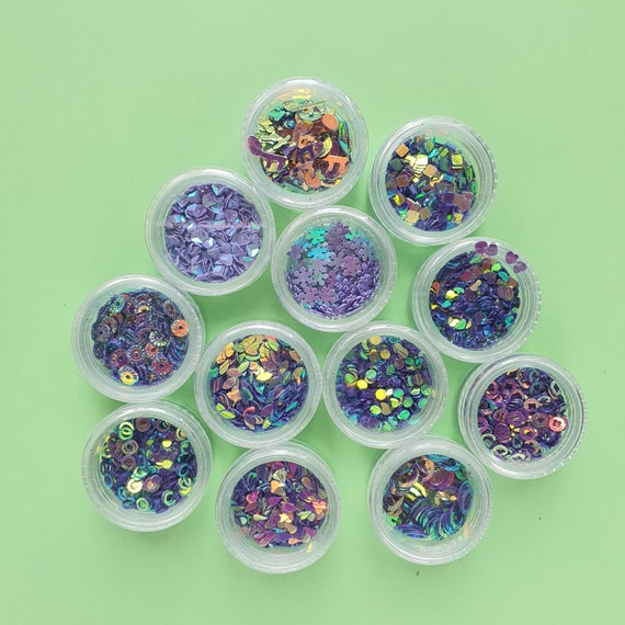 12 Pcs Set Lilac Sequins Chunky Glitter for Resin Epoxy Crafts 