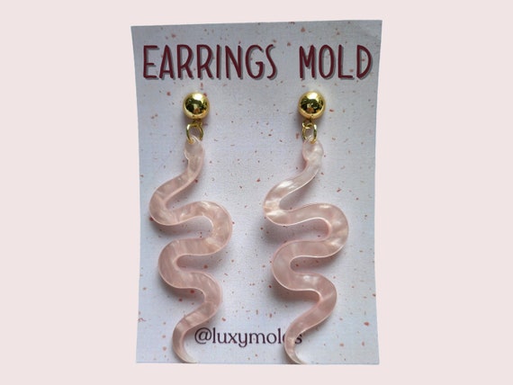 Silicone earrings mold / Silicone epoxy mold / Silicone earring moulds / Silicone UV resin molds / Snake earring silicone jewelry mold
