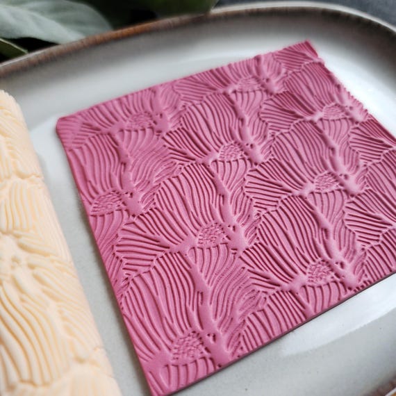 Polymer clay texture roller stamp 3D printed embossing