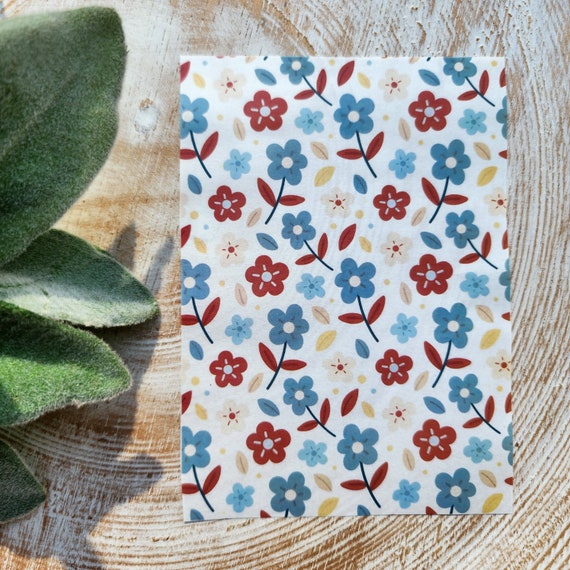 Clay transfer paper / Image transfer paper for clay / Water soluble paper for polymer clay / Forgive me not flowers pattern transfer sheets