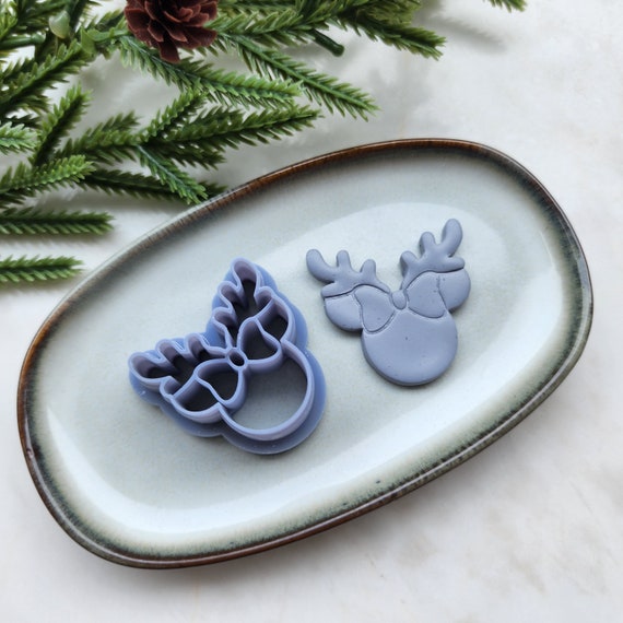 Christmas Polymer Clay cutters Reindeer Earrings molds Polymer clay tool sharp cutter stamp Jewelry stud earrings cutters