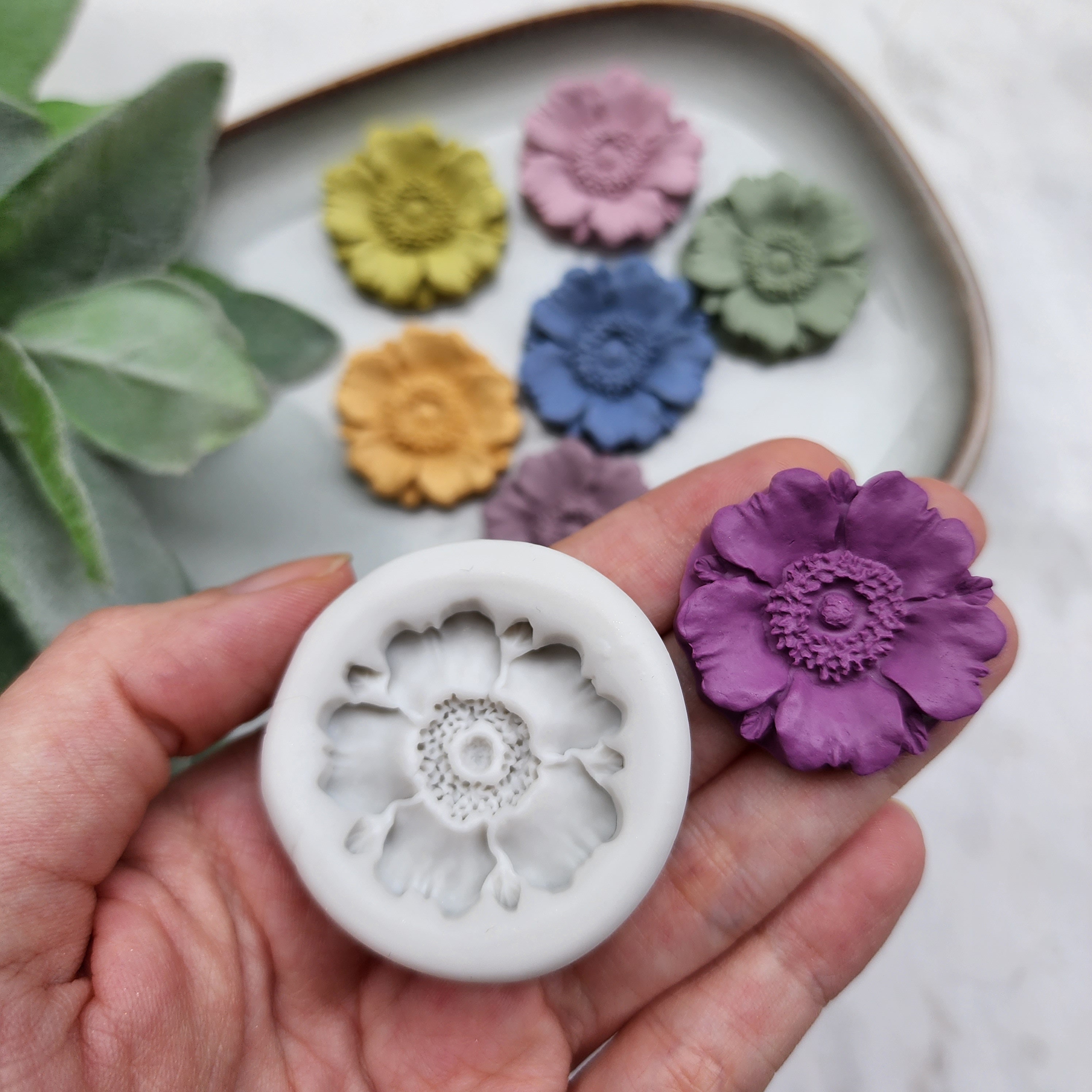 30 Flower Mix Mold Polymer Clay,mold Resin,soap,dash,wax,food-mold  Jewelry,mold Clay,dollhouse Mold,polymer Clay,flower Mix,molds-fior84 