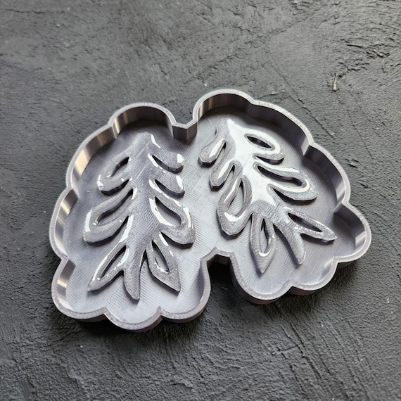 Glossy Earring Mold Blanks – Master Molds for Making Your Own Silicone Molds "Floral Leaf Botanic design"