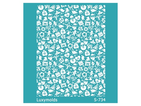 Silk screen stencil for polymer clay "Luxymolds" "Christmas" S-734