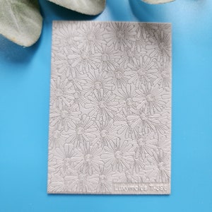 Polymer clay Texture tile Texture mat Clay stamp Polymer clay texture stencils &quot;Daysi flower&quot; design clay texture Rubber mat T-398