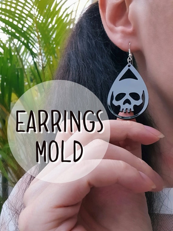 Halloween Scull Silicone earrings mold Jewelry Resin mould for resin and epoxy
