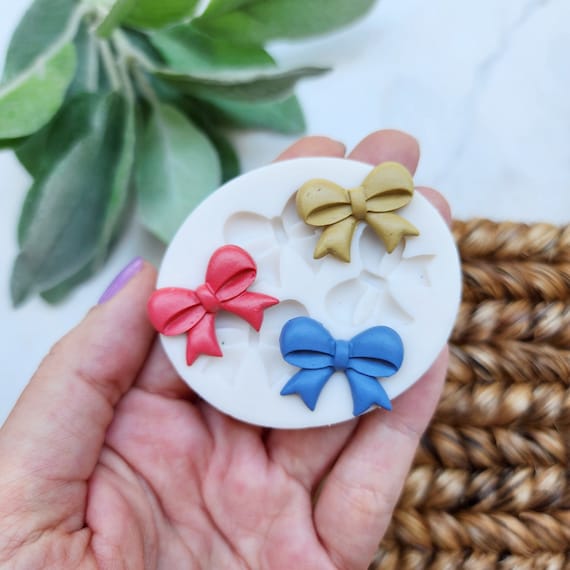 Polymer clay mold Silicone earrings mold "Bow" Christmas mold for resin and polymer clay Polymer clay tool Clay cutter Clay texture