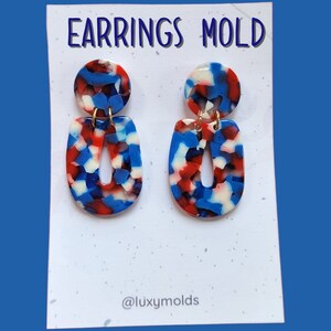Silicone earrings mold / Silicone epoxy mold / Silicone UV resin molds / Geometry earrings silicone jewelry mold