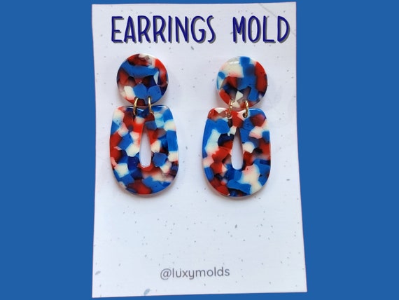 Silicone earrings mold / Silicone epoxy mold / Silicone UV resin molds / Geometry earrings silicone jewelry mold