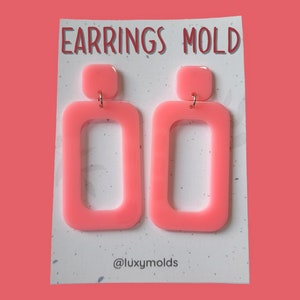 Silicone earrings mold / Silicone epoxy mold / Silicone earring moulds /Silicone UV resin molds/Rectangle stud earring silicone jewelry mold