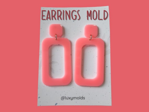 Silicone earrings mold / Silicone epoxy mold / Silicone earring moulds /Silicone UV resin molds/Rectangle stud earring silicone jewelry mold