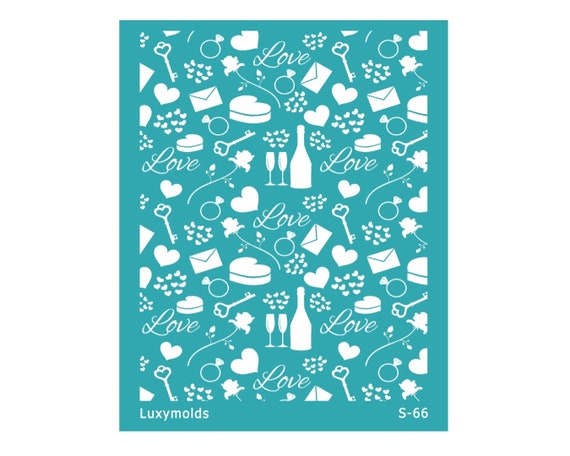 Silk screen stencil for polymer clay "Luxymolds" S-66 "Love"