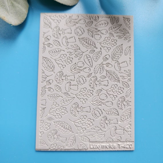 Polymer clay Texture tile Texture mat Clay stamp Polymer clay texture stencils "Fall Autumn" design clay texture Rubber mat T-420