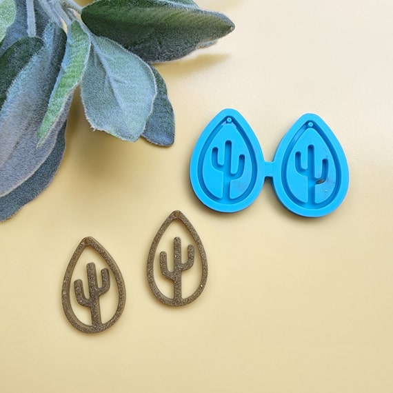 Silicone earrings "Cactus" mold mould for resin and epoxy