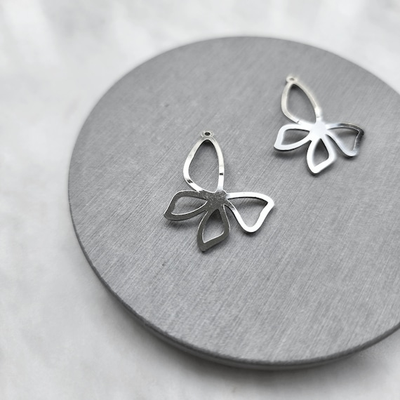 Silver charms Butterfly Earrings components Earrings findings DIY jewelry