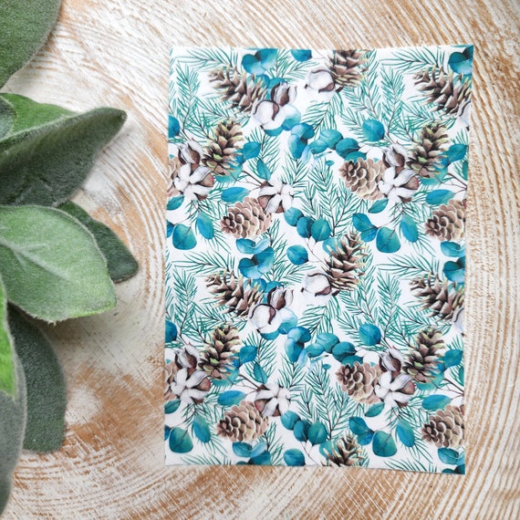 Clay transfer paper / Image transfer paper / Water soluble paper for polymer clay / Spruce pattern transfer sheet / Transfer paper for clay