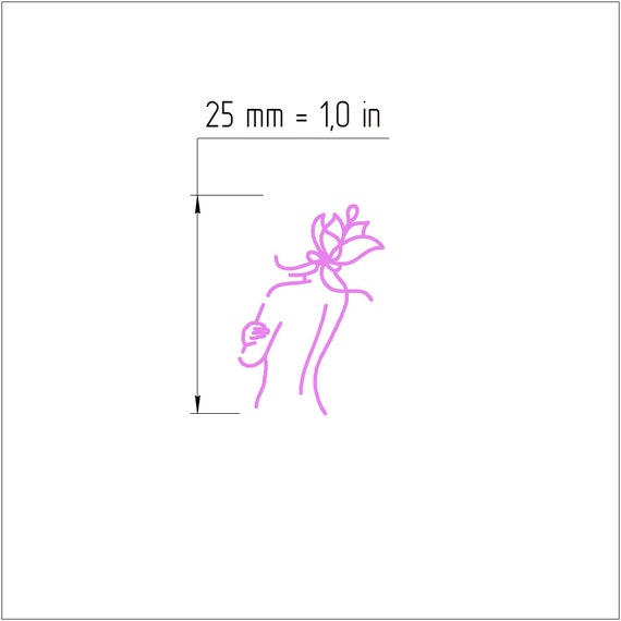 Polymer clay stamp "Woman Flower" 3D printed embossing clay tools