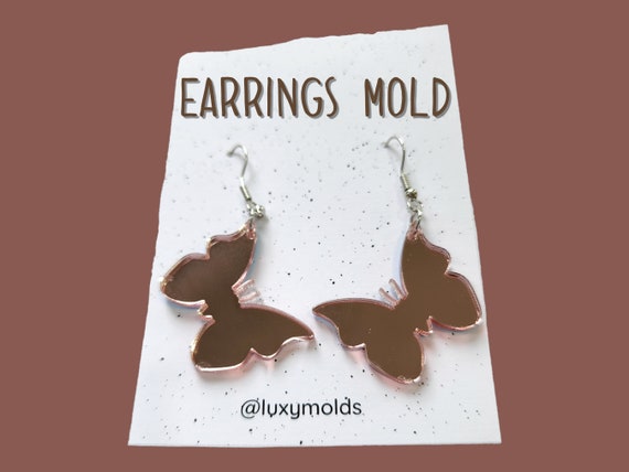 Silicone earrings mold / Silicone epoxy mold / Silicone earring moulds / Silicone UV resin molds / Butterfly earring silicone jewelry mold