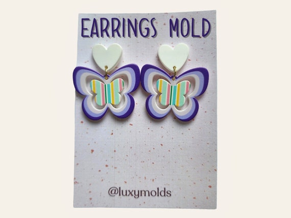 Silicone earrings mold / Silicone epoxy mold / Silicone earring moulds /Silicone UV resin molds / Butterfly silicone jewelry mold/Matte mold