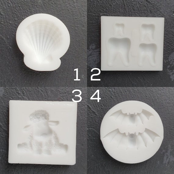 Silicone mold Shell Teeth Lamb Bat Jewelry Resin mould for resin and epoxy